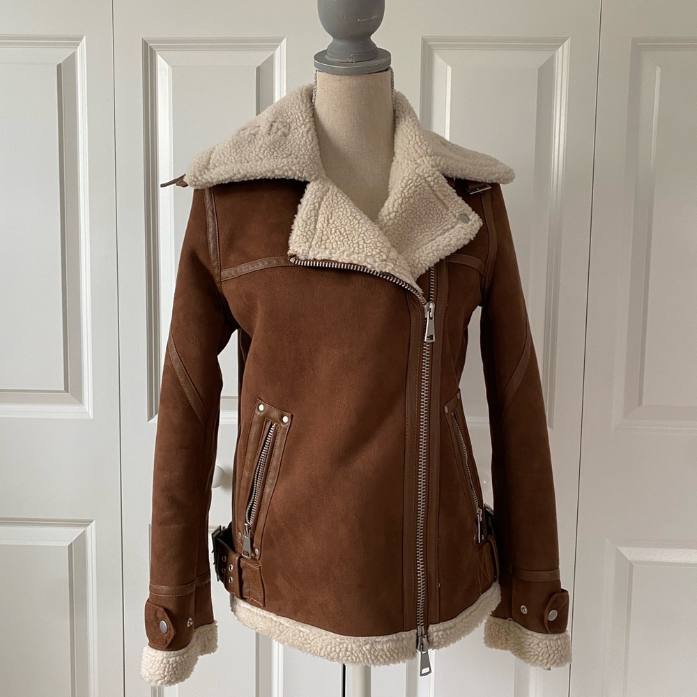 Brown Shearling Women's Jacket size XS by Bagatelle